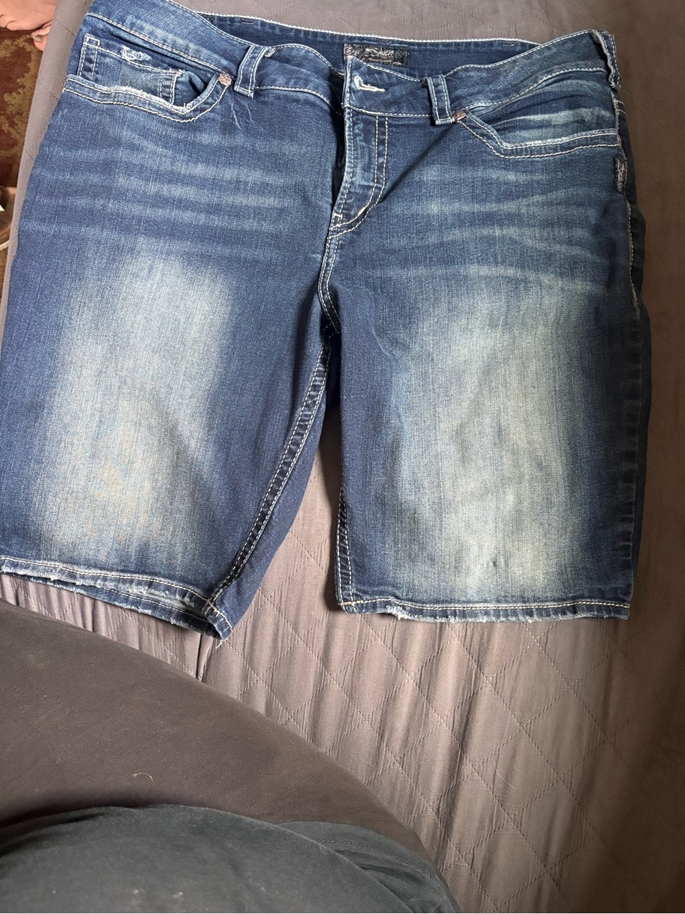 Silver Jeans Women's Faded Blue Denim Bermuda Shorts